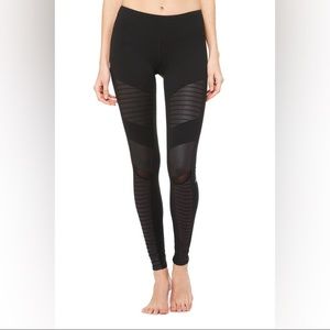 ALO YOGA black glossy moto legging
